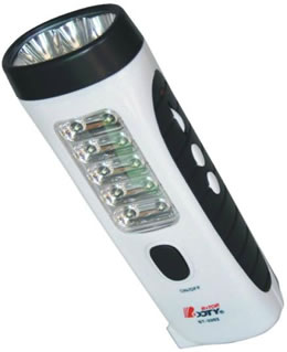 φακός LED με ενσωματωμένες επαναφορτιζόμενες μπαταρίες